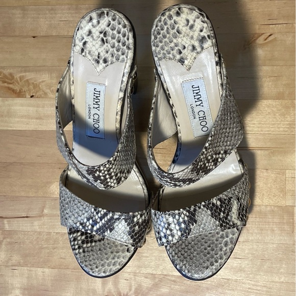 Jimmy Choo Snake Print Lea Heel platform animal print sandal - Picture 4 of 14
